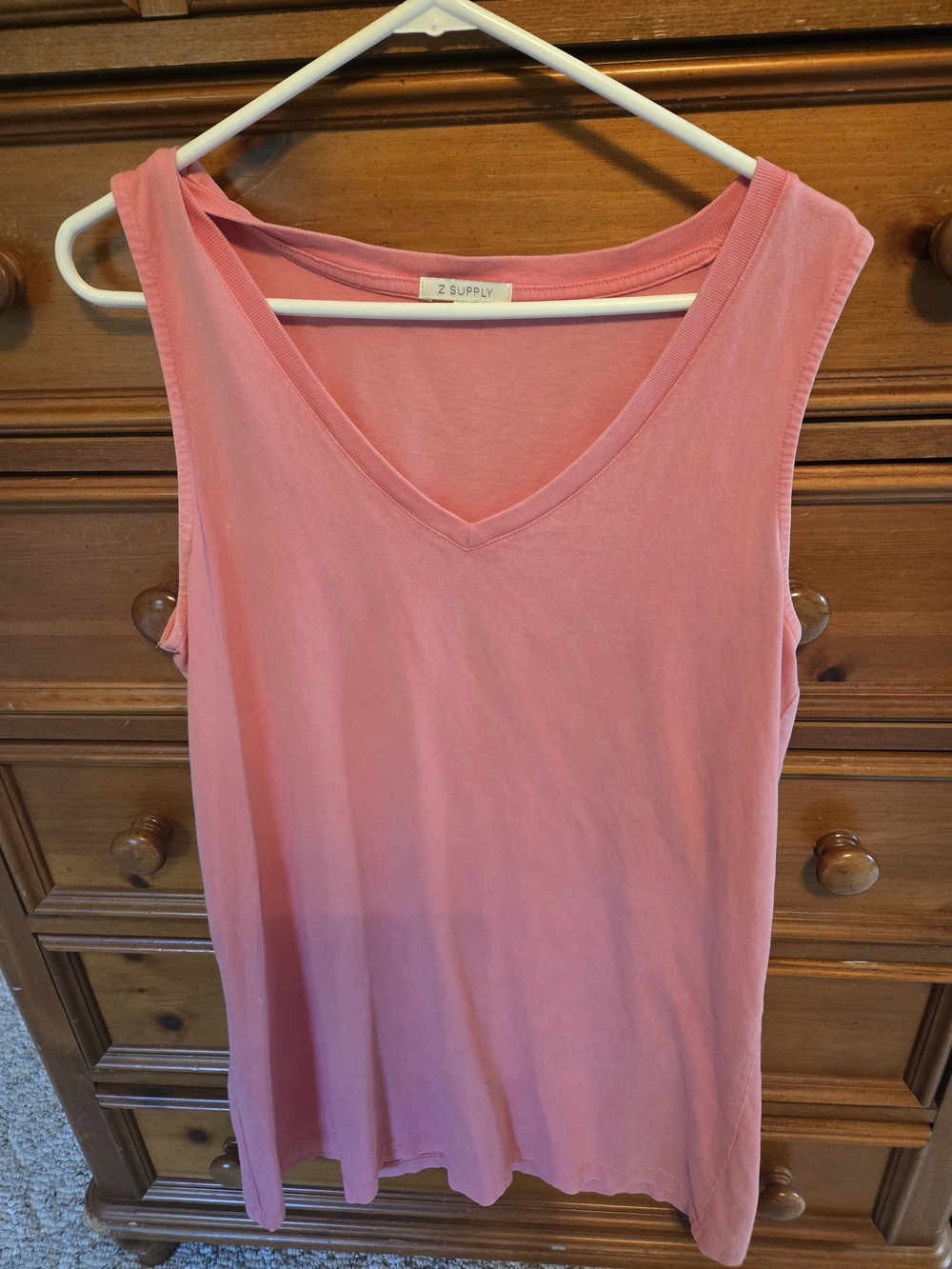 Z Supply Coral Pink V-Neck Sleeveless Tank Top